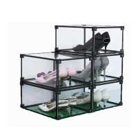 Top Grade AJ Basketball Sneakers Transparent  Acrylic Plastic Shoe Container for Storage