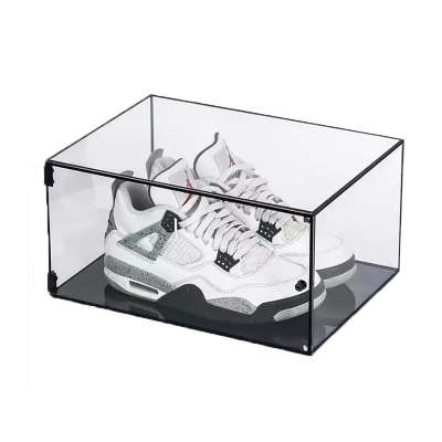 Top Grade Basketball Sneakers Clear Plastic Acrylic Shoe Display Boxes for Storage